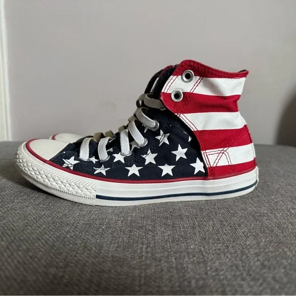 Converse Kids' Star-Spangled High-Tops - Navy, Red, and White - Picture 2 of 5